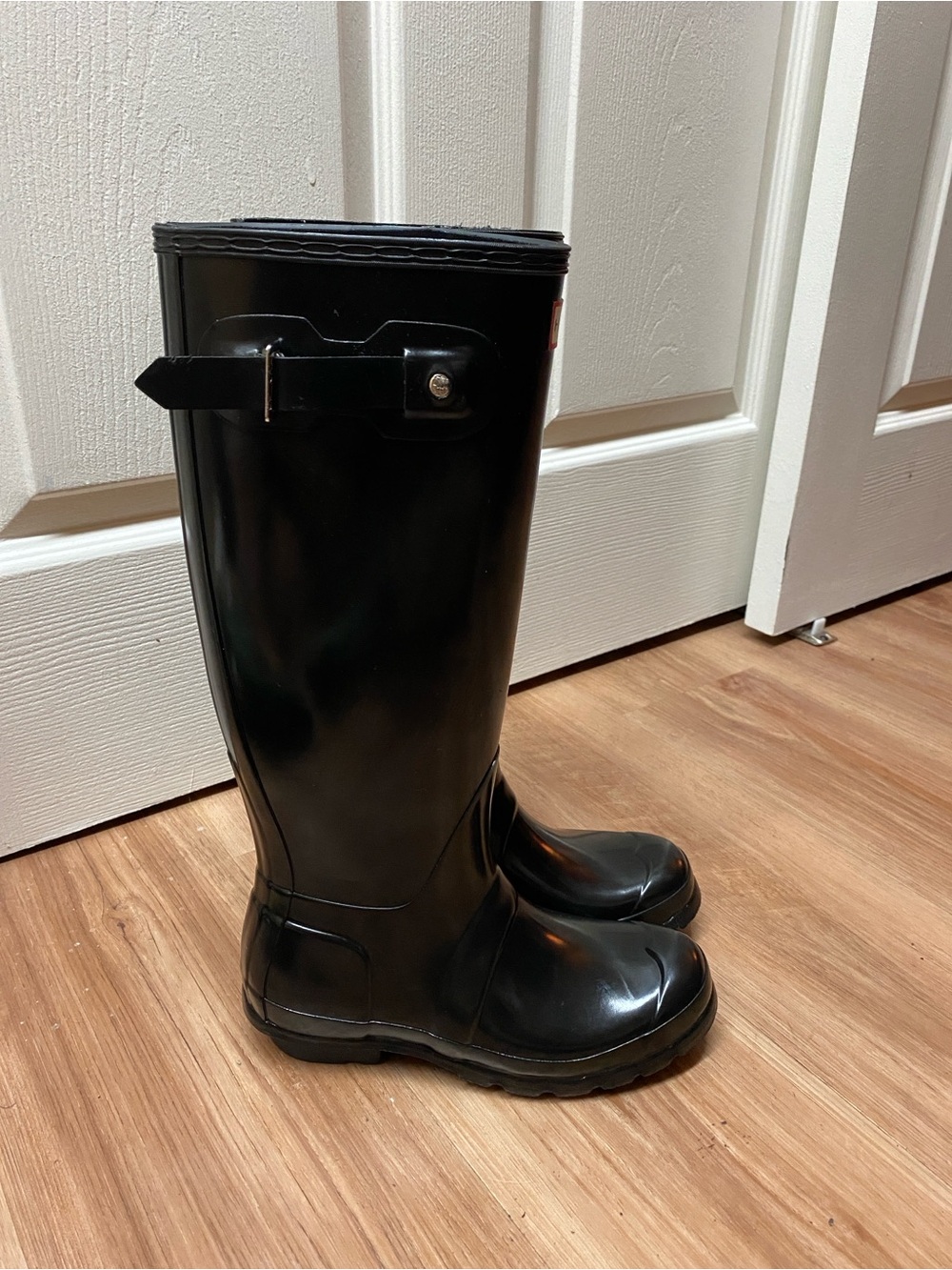 HUNTER Original Tall Gloss Rain Boot Women's Size 6 WFT1000RGL-BLK - Picture 4 of 14
